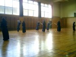 We see many demonstrations of various clubs vying for members - this one is the Kendo club.