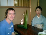 I get to try ikebana, and this is my effort on full display. My sensei looks very pleased!