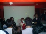 About the only good shot I get of the band :-( Nakamura-san, on the left, is responsible for the amazing video behind the band.